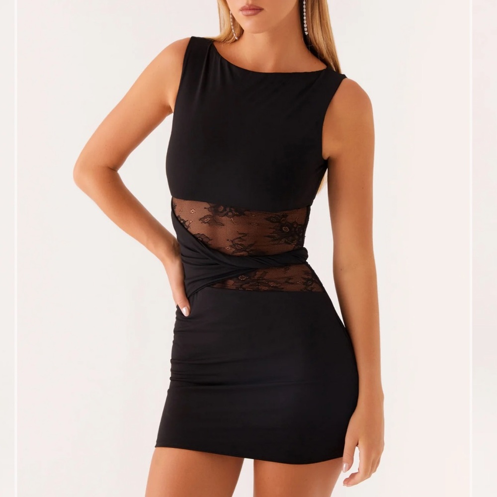 Peppermayo Echo Mini Dress Black Size 6 NWT